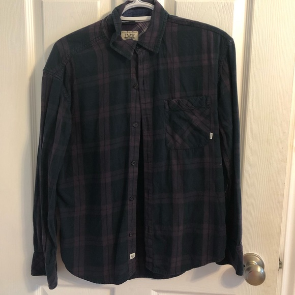 TNA Purple Plaid Button-Down - Picture 1 of 1